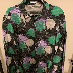 Versace collection floral dress shirt sz xl men’s